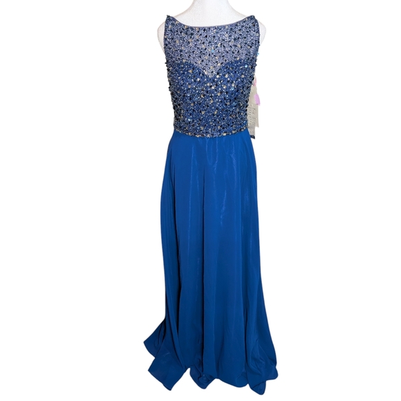 Blush Dresses & Skirts - The New Blush Prom by Alexia Navy Beaded Formal Prom Dress Style 11535 size 6
